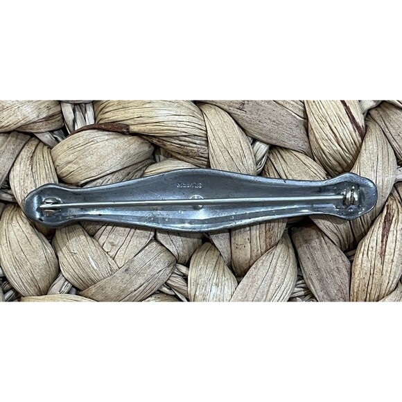 VTG Sterling Silver 925 Victorian Style Crystal Regency Brooch 2.75in Romantic - Picture 7 of 10